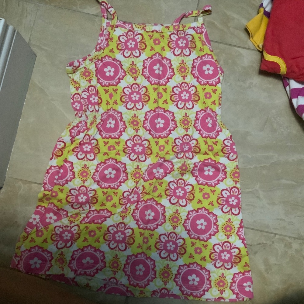 Pink yellow Hanna andersson dress 100 4 4t